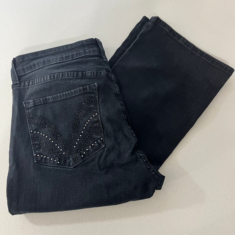 Not Your Daughters Black Jeans Lift Tuck Technology Boot Cut Rhinestones Boot